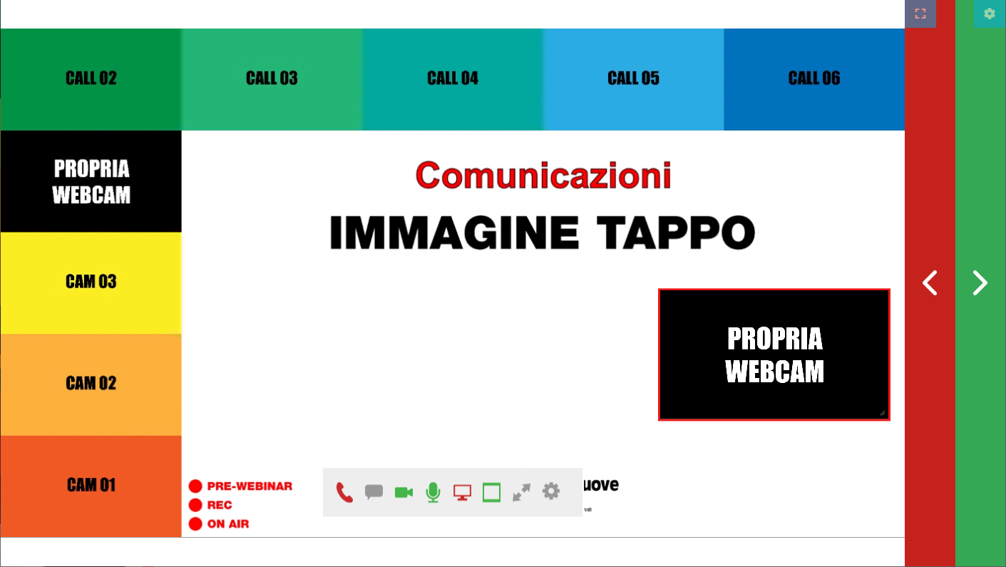Interfaccia vMix Call in collegamento con gestione slide